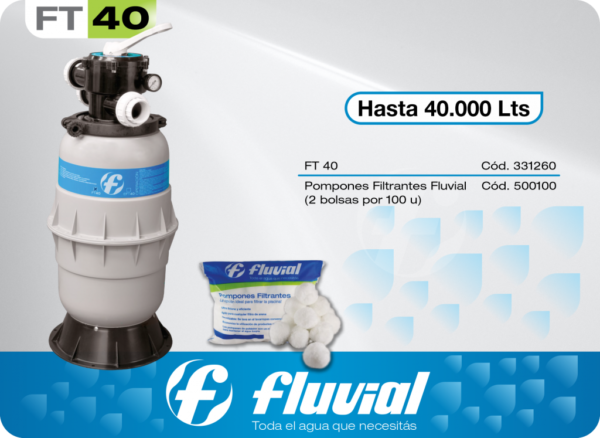 Filtro Pileta Fluvial Titanium 40 Piscinas Hasta 40mil Litros