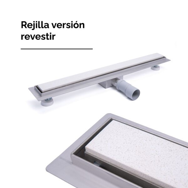 DESAGUE LINEAL PLENO REVESTIR ACERO INOX. 70 CM COD.12030 IDEAL - Imagen 5
