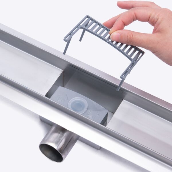 DESAGUE LINEAL PLENO REVESTIR ACERO INOX. 70 CM COD.12030 IDEAL - Imagen 6