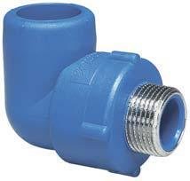 CODO A 90º INSERTO METÁLICO MACHO POLIMEX AZUL