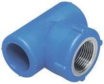 TE CON INSERTO METÁLICO CENTRAL HEMBRA POLIMEX AZUL