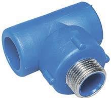 TE CON INSERTO METÁLICO CENTRAL MACHO POLIMEX AZUL